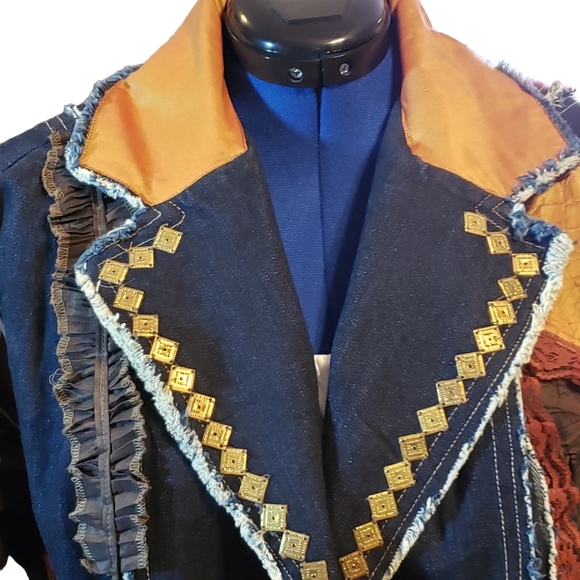 AS•HRO Denim/Mixed Materials Skirt/Jacket Set, XXL, fits like 16W-18W. - Picture 6 of 16